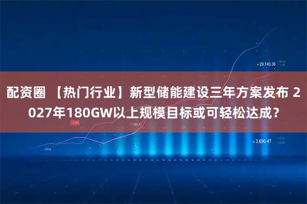 配资圈 【热门行业】新型储能建设三年方案发布 2027年180GW以上规模目标或可轻松达成？