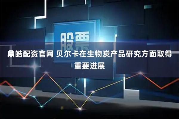 鼎皓配资官网 贝尔卡在生物炭产品研究方面取得重要进展