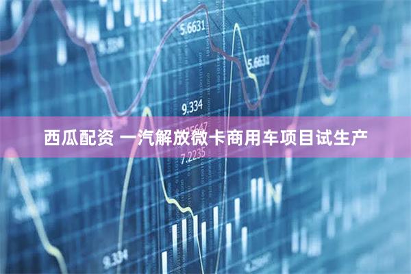 西瓜配资 一汽解放微卡商用车项目试生产