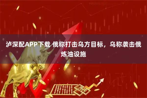 泸深配APP下载 俄称打击乌方目标，乌称袭击俄炼油设施
